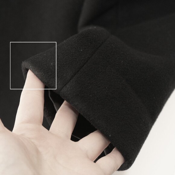 Babaton Cocoon Coat Black Cashmere Wool Funnel Neck Minimal Goth Quiet Lux Coat - Picture 10 of 16